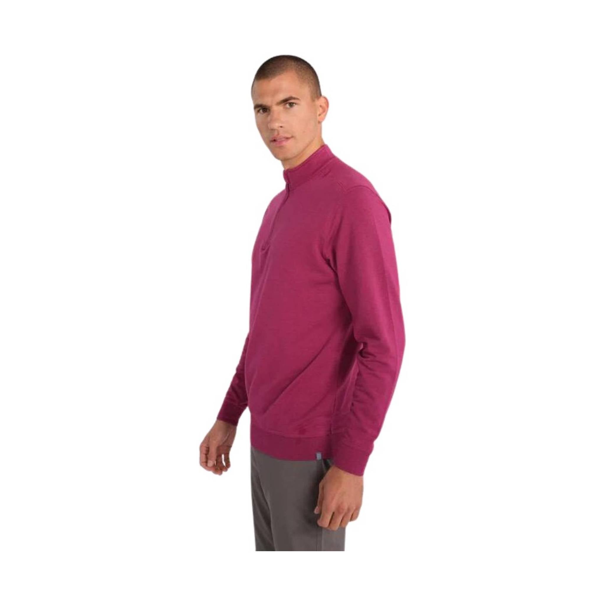 Tasc Men's Cloud French Terry Quarter Zip - Mulberry by Lenny's Shoe & Apparel