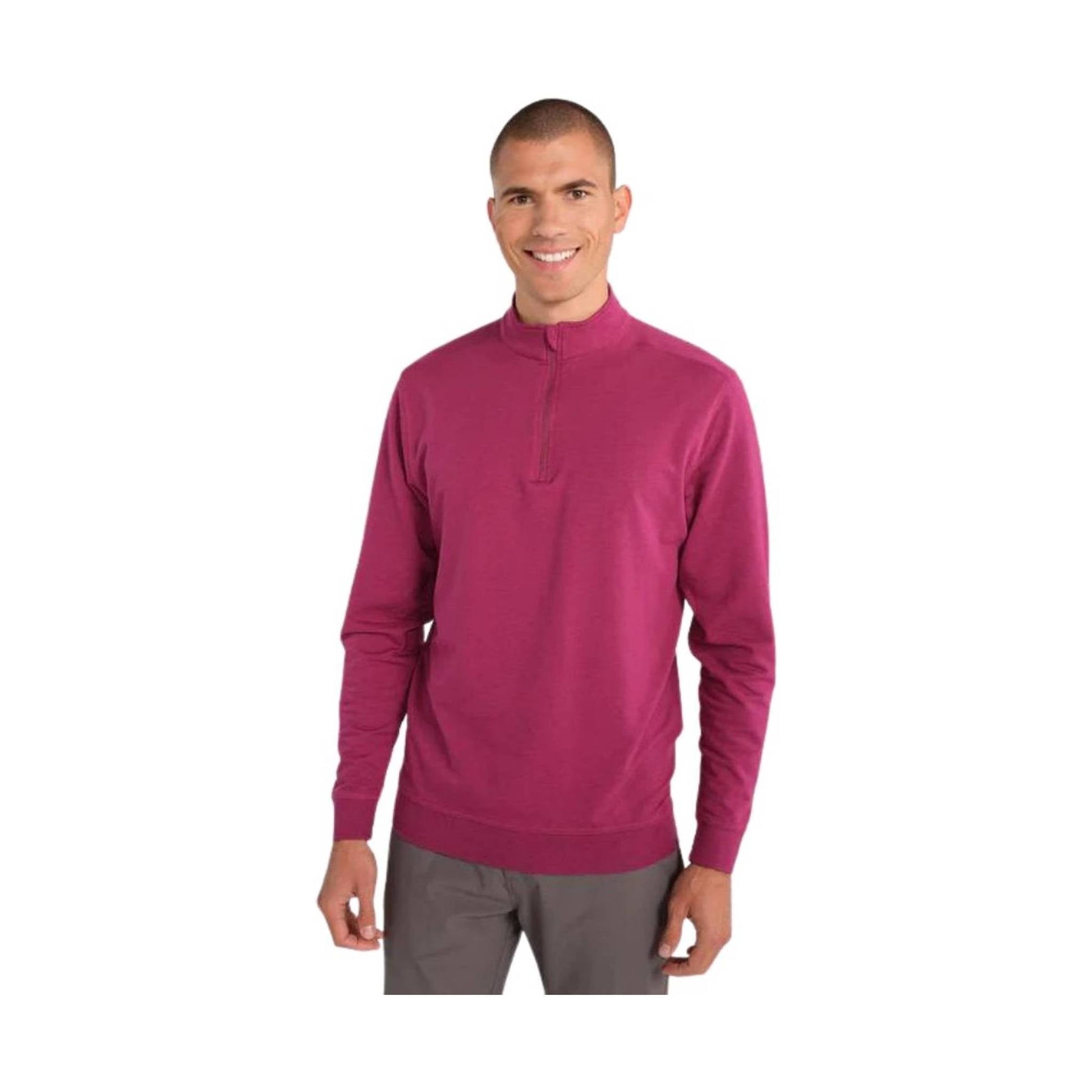 Tasc Men's Cloud French Terry Quarter Zip - Mulberry by Lenny's Shoe & Apparel