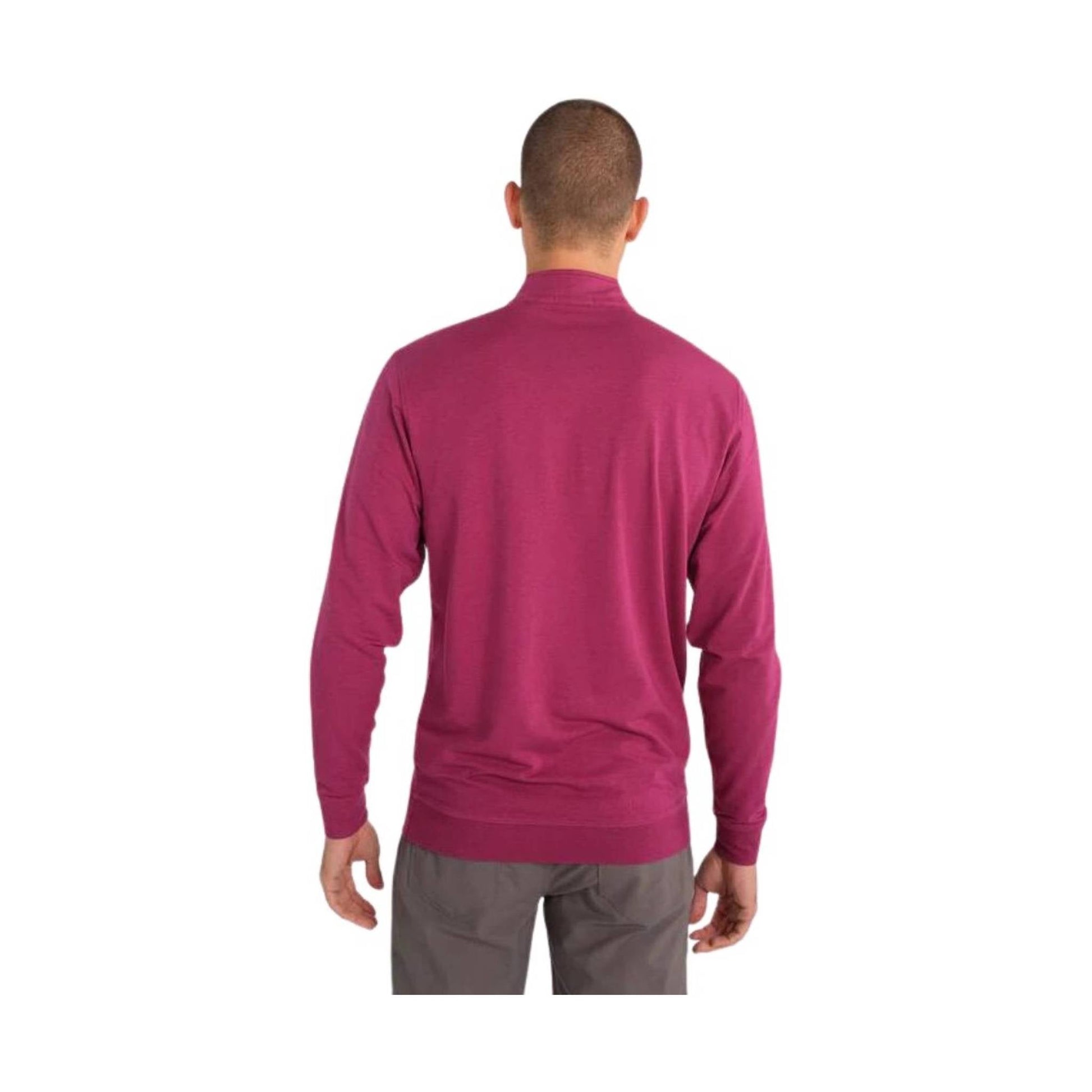 Tasc Men's Cloud French Terry Quarter Zip - Mulberry by Lenny's Shoe & Apparel