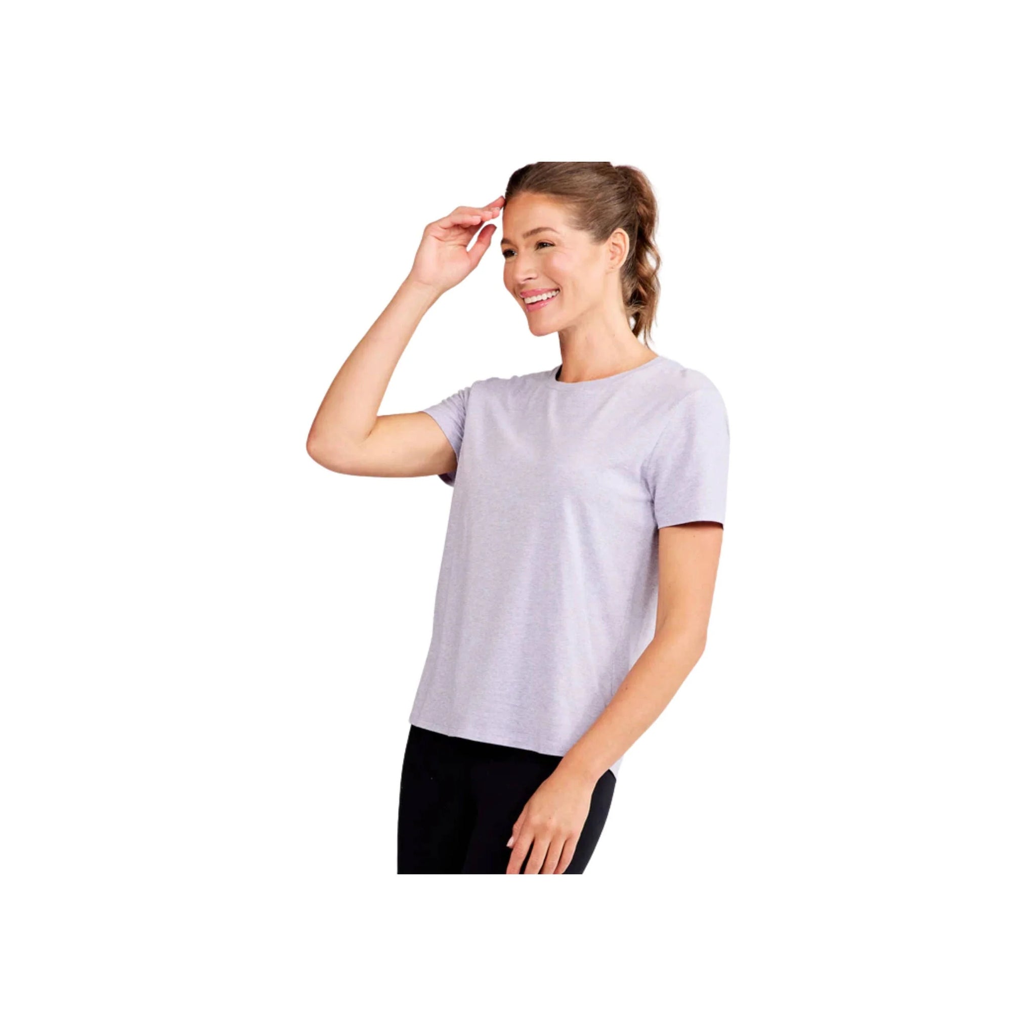 Tasc Women's All Day Short Sleeve T Shirt - Lavender Heather by Lenny's Shoe & Apparel