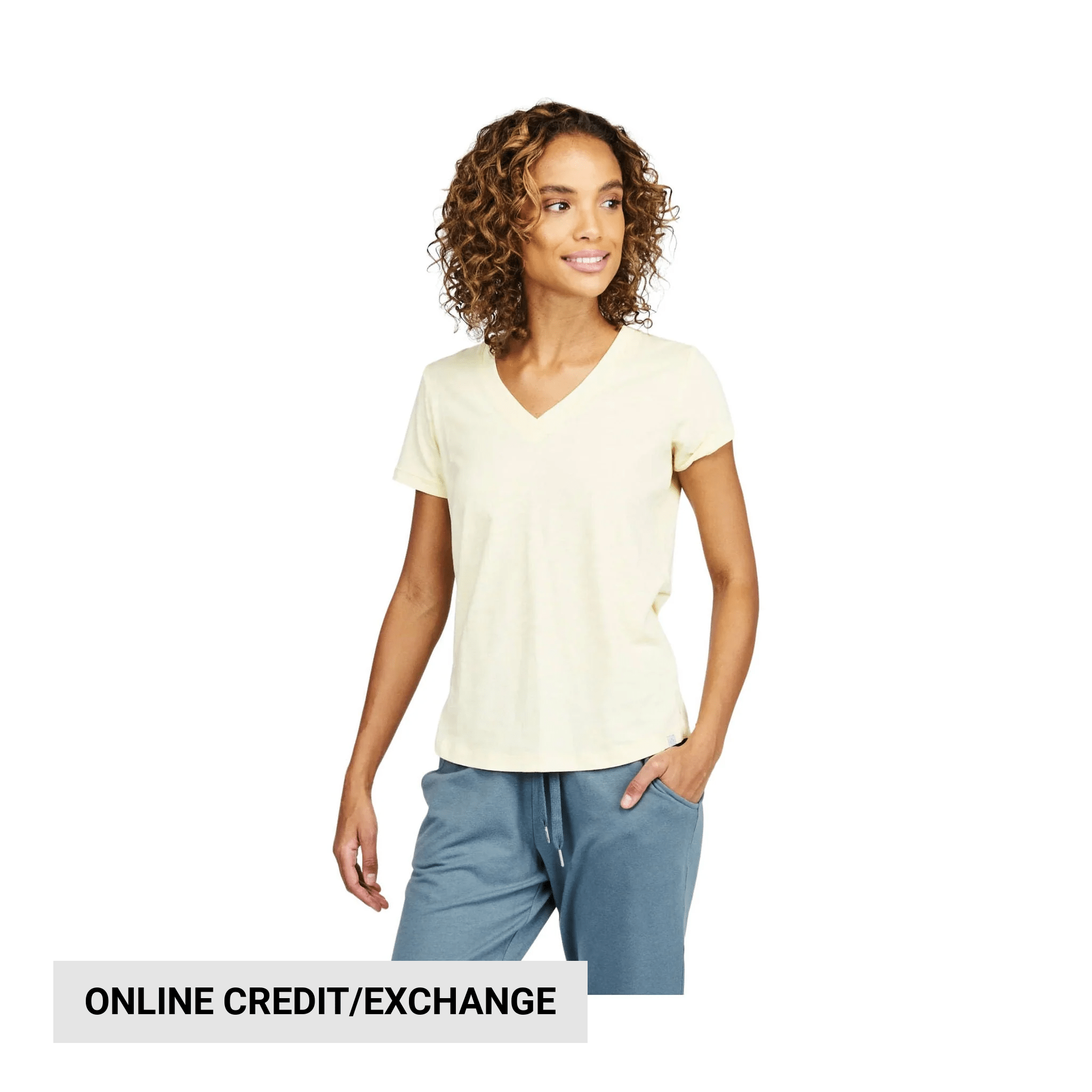 Tasc Women's NOLA V Neck T Shirt - Daisy Yellow by Lenny's Shoe & Apparel