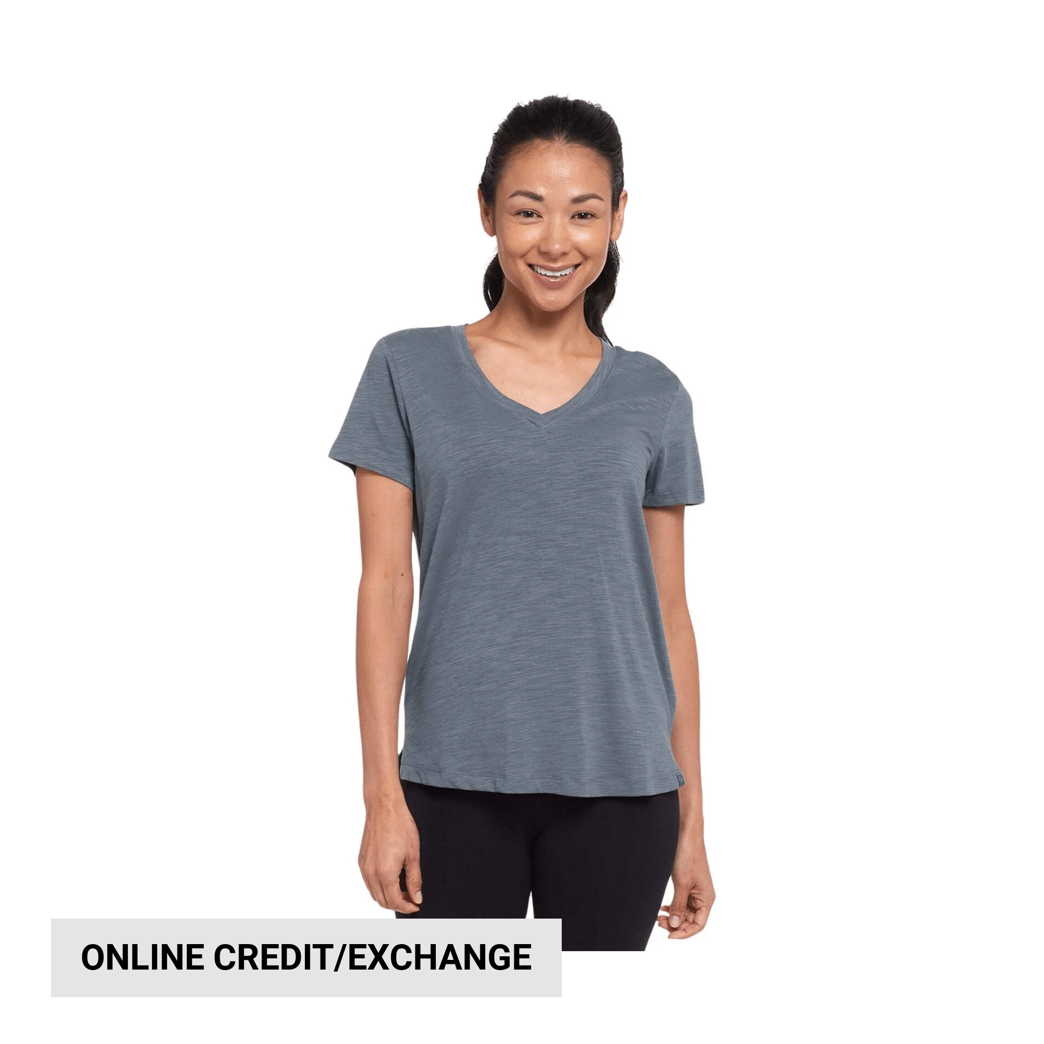 Tasc Women's NOLA V Neck T Shirt - Storm by Lenny's Shoe & Apparel