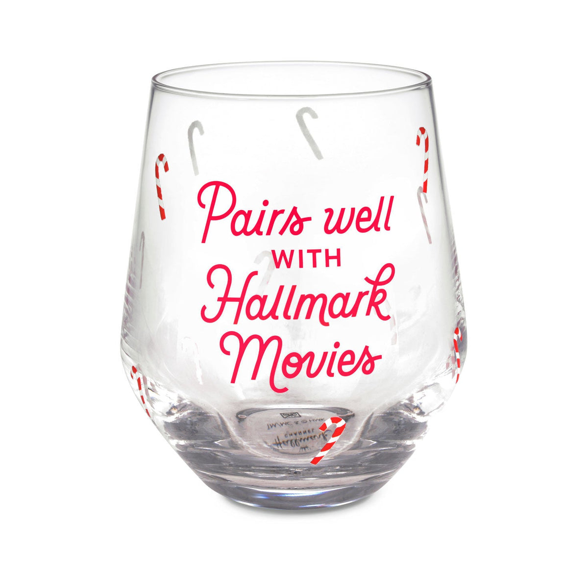 Pairs Well With Hallmark Movies - Stemless Wine Glass