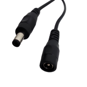 3 foot long DC power plug extension - 5.5mm/2.1mm plug - Black