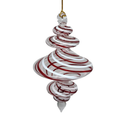 Peppermint Swirl Egyptian Glass Spiral Ornament