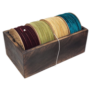 Holiday Velvet Ribbon Set in Mango Wood Box