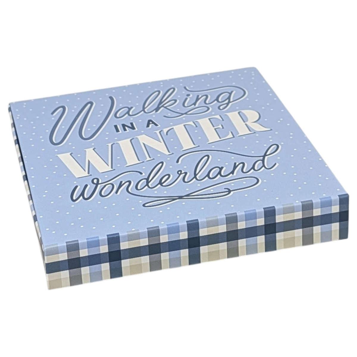 Pop-Up Gift Card Box (Dusty Blue & Plaid)