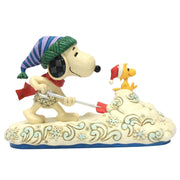 Snoopy Shoveling Snow Clearing The Way For Christmas Figurine
