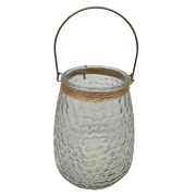Pebbled Glass Candle Holder - 8 Inch