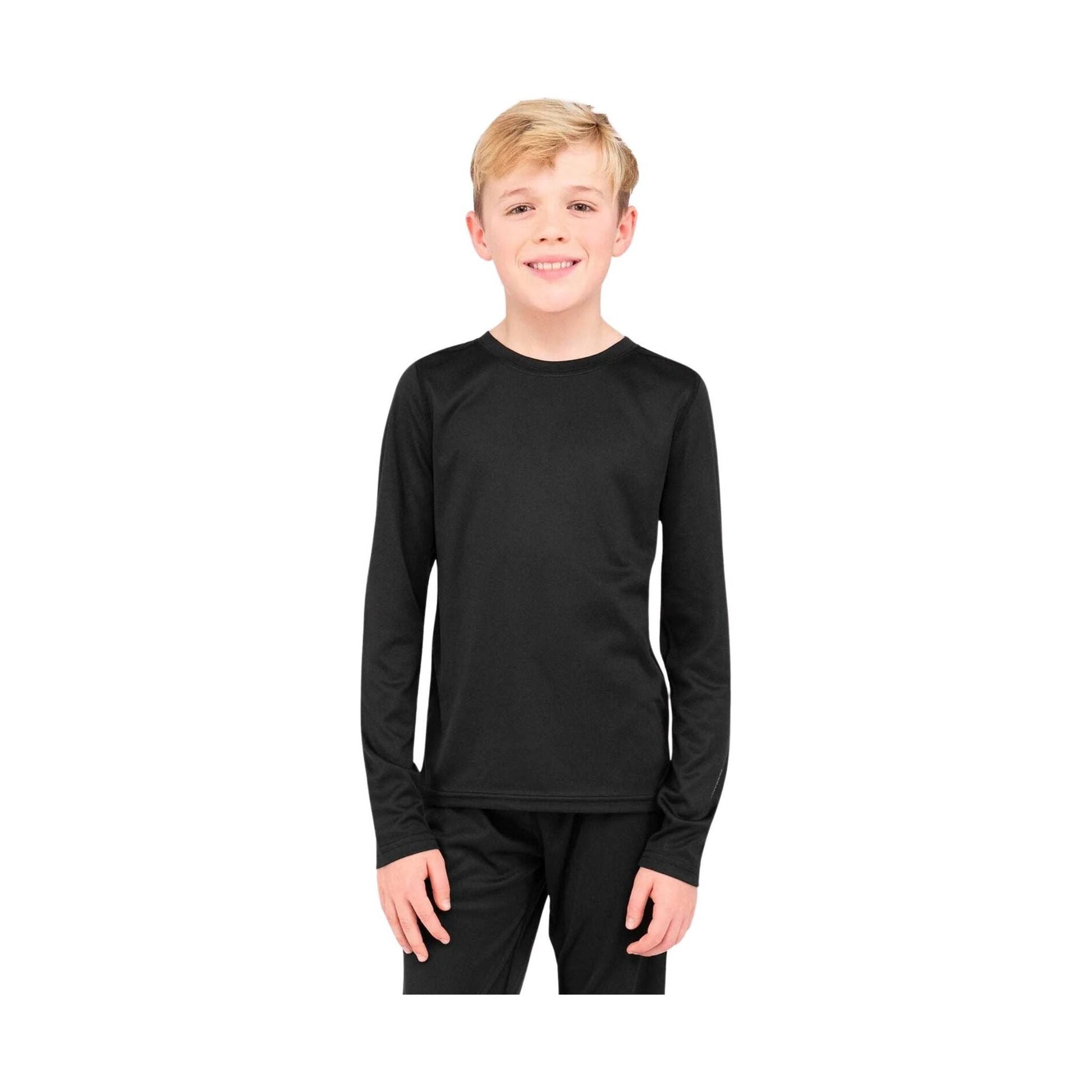 Terramar Kids' Thermapeak 2.0 Baselayer Crew - Black by Lenny's Shoe & Apparel