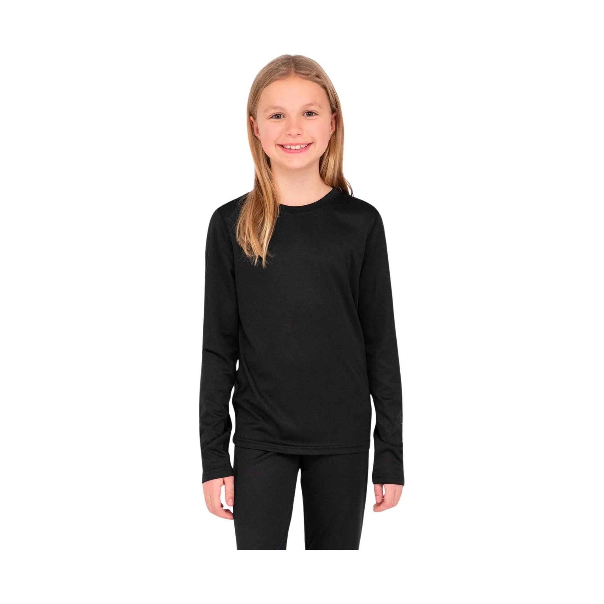 Terramar Kids' Thermapeak 2.0 Baselayer Crew - Black by Lenny's Shoe & Apparel