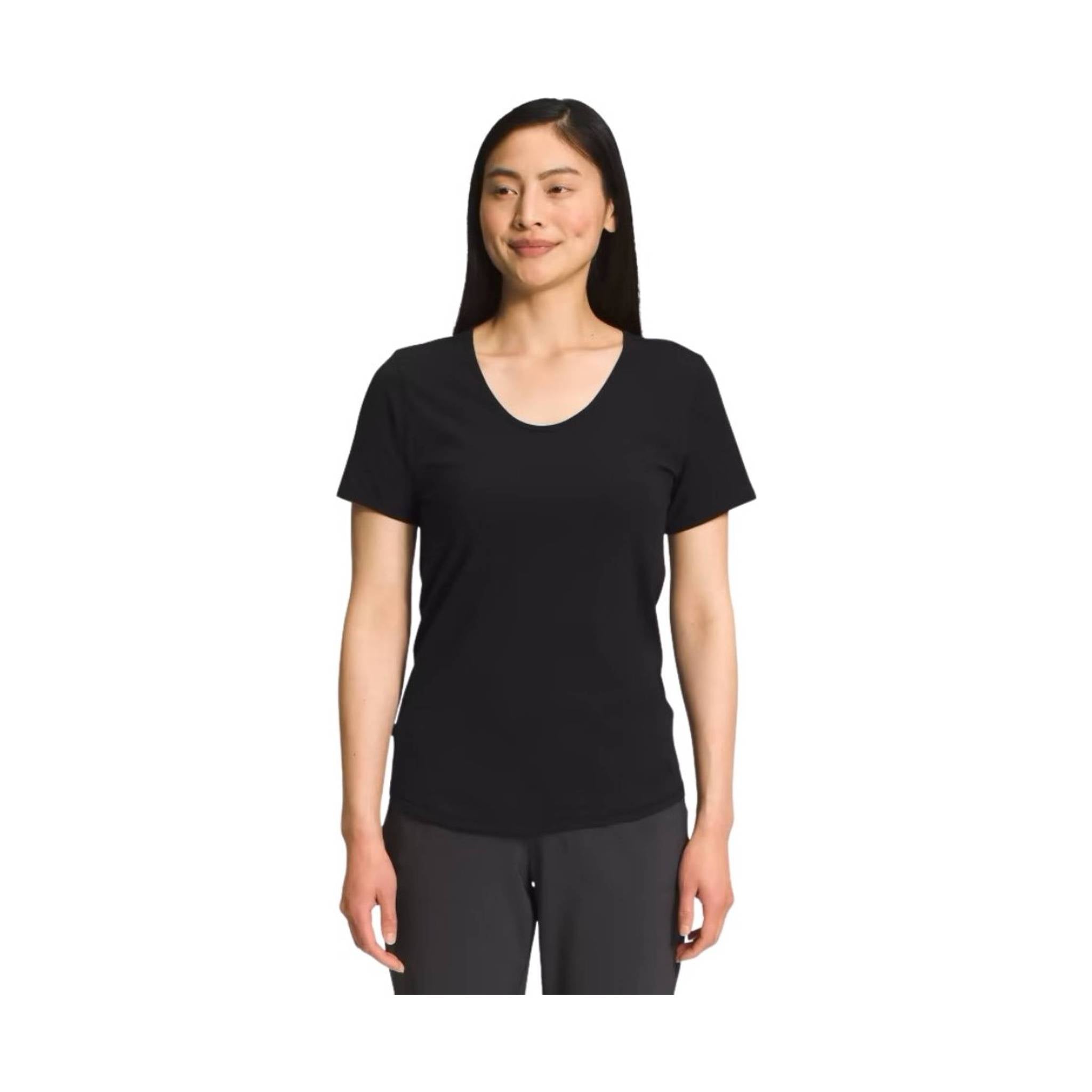 The North Face Women's Terrain Short Sleeve Scoop-Neck Tee - Black by Lenny's Shoe & Apparel