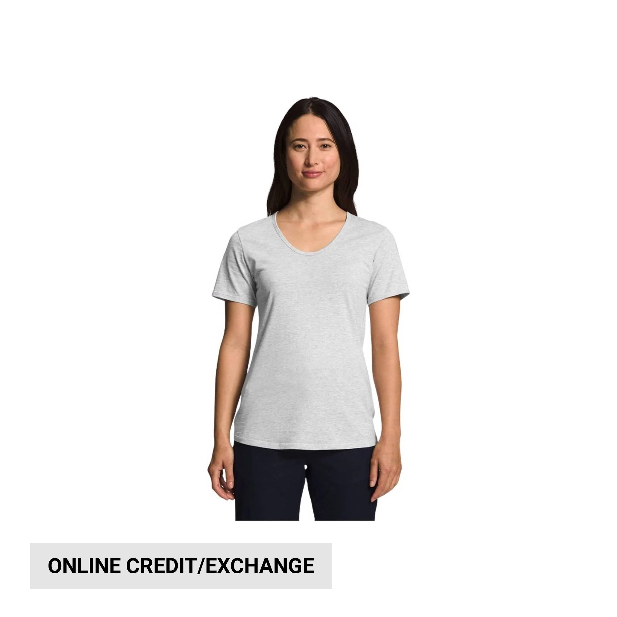 The North Face Women's Terrain Short Sleeve Scoop-Neck Tee - Light Grey Heather by Lenny's Shoe & Apparel