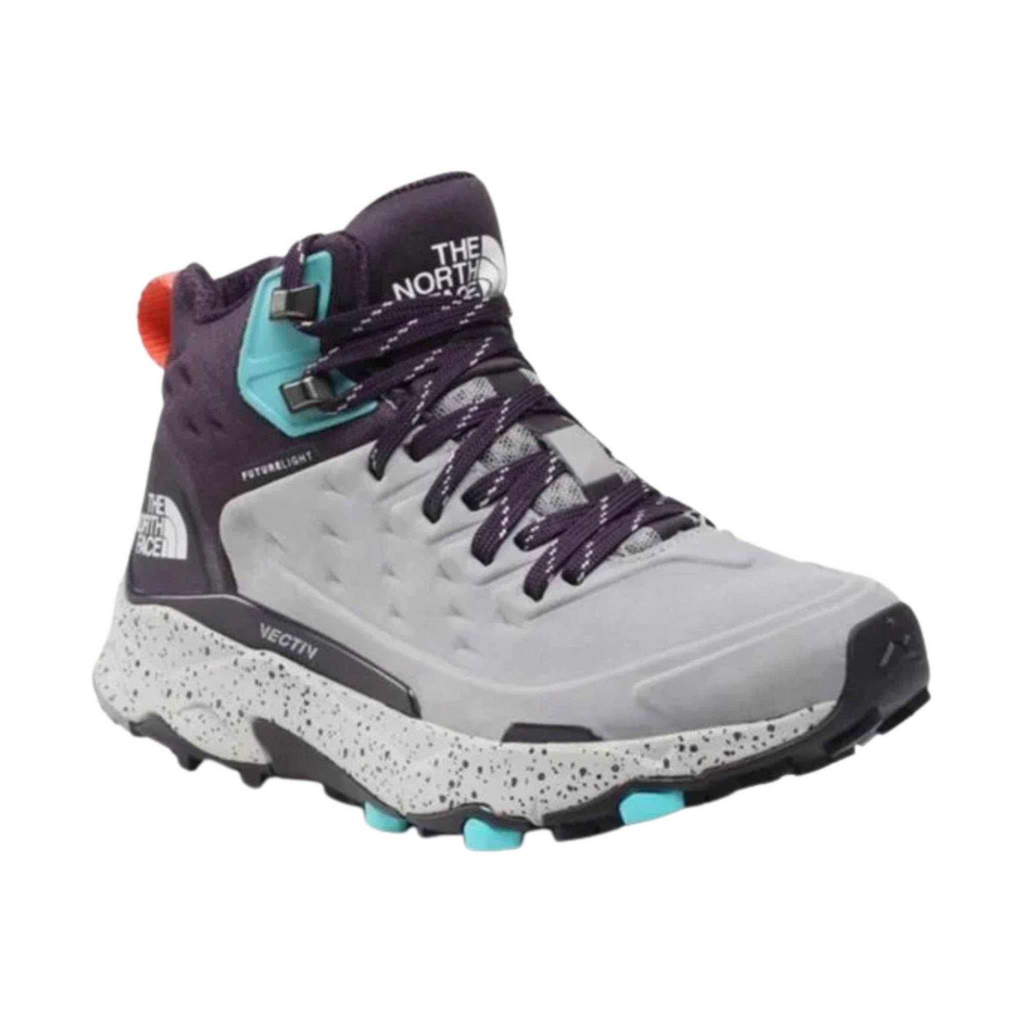 The North Face Women's Vectiv Exploris Mid Futurelight Hiking Boots - Meld Grey/Dark Eggplant Purple by Lenny's Shoe & Apparel
