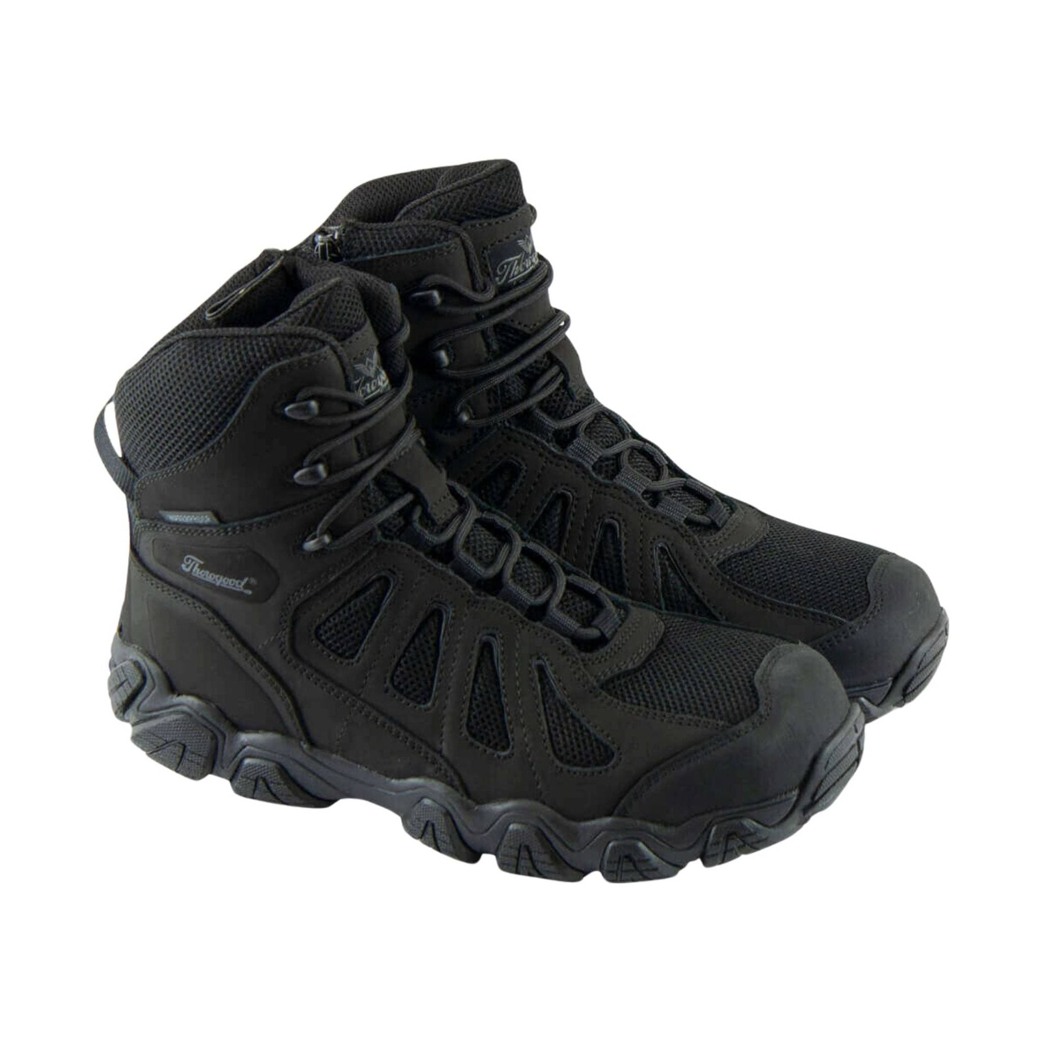 Thorogood Men's Crosstrex Series Side Zip Waterproof 6 Inch Composite Toe Work Boot - Black by Lenny's Shoe & Apparel