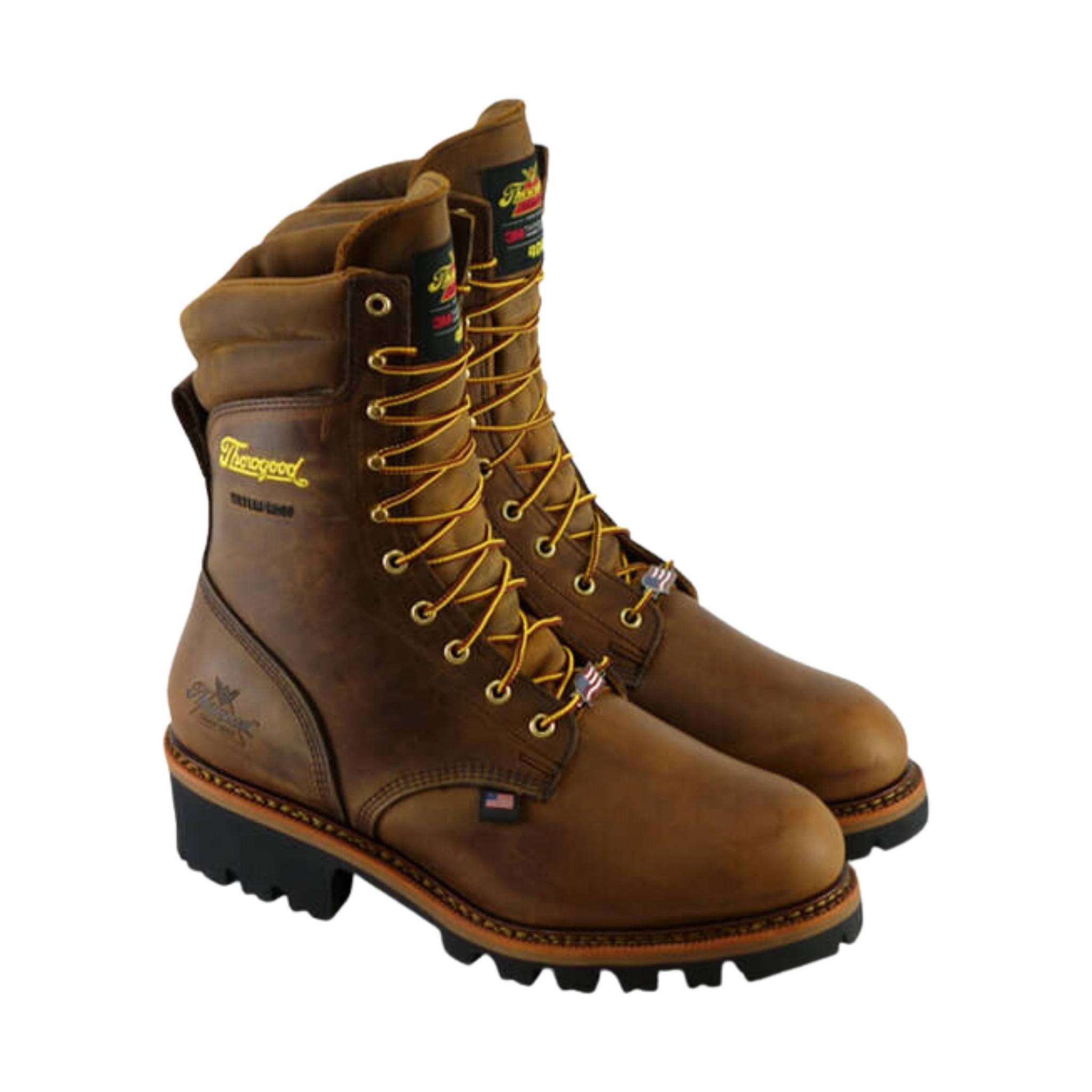 Thorogood Men's Logger 9 Inch 400g Insulated Waterproof Steel Toe Work Boot - Brown Trail Crazy Horse by Lenny's Shoe & Apparel