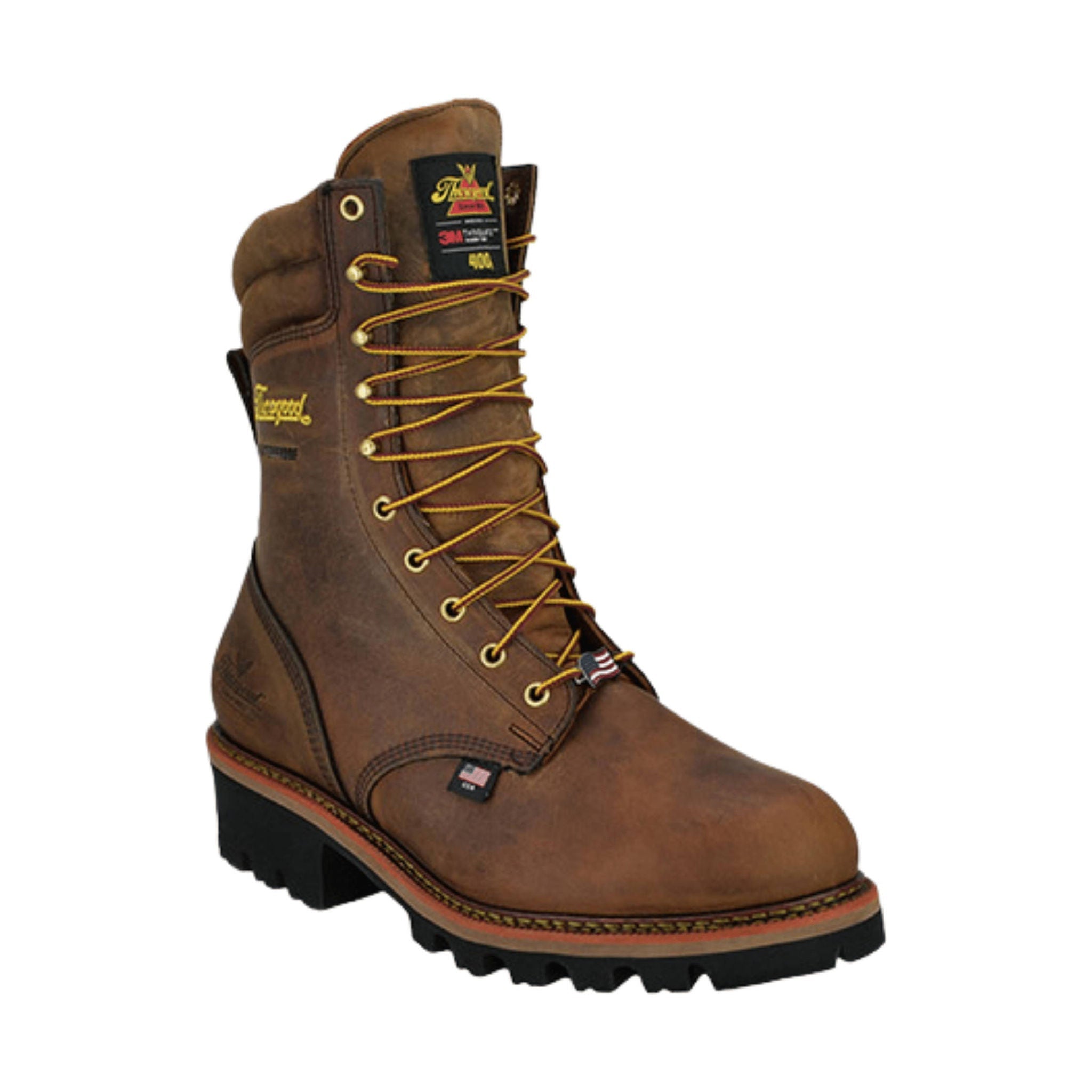 Thorogood Men's Logger 9 Inch 400g Insulated Waterproof Work Boot - Brown by Lenny's Shoe & Apparel