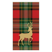 Reindeer Tartan Red Guest Towel / Buffet Napkin