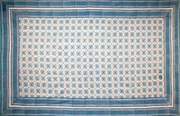 Tapestry Single Size Tile Print White Background Blue by Homeportonline