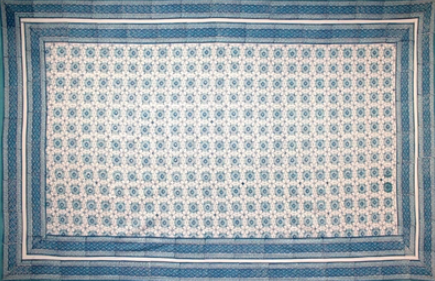 Tapestry Single Size Tile Print White Background Blue by Homeportonline