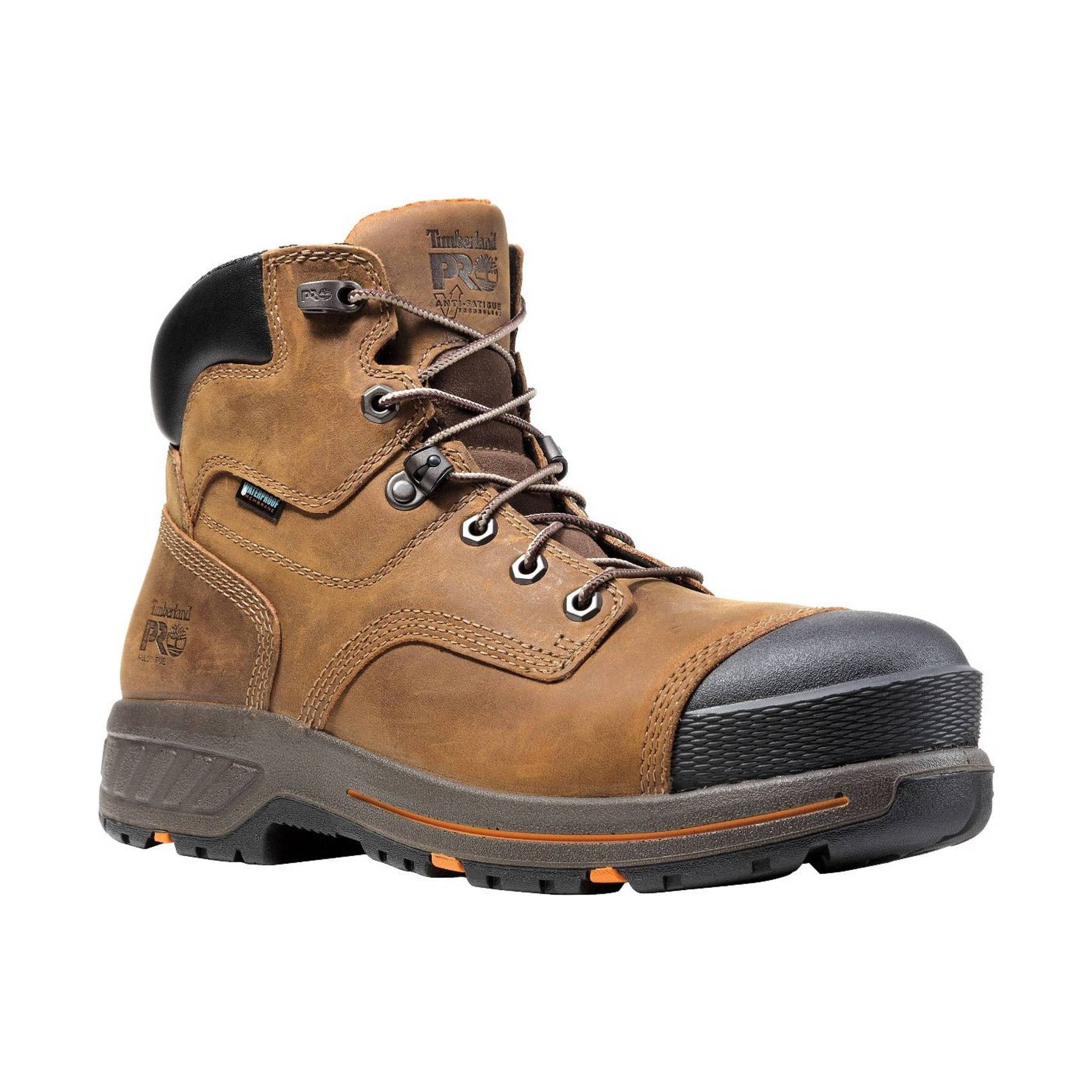 Timberland Pro Men's 6 Inch Helix HD Waterproof Composite Toe Work Boots - Distressed Brown by Lenny's Shoe & Apparel
