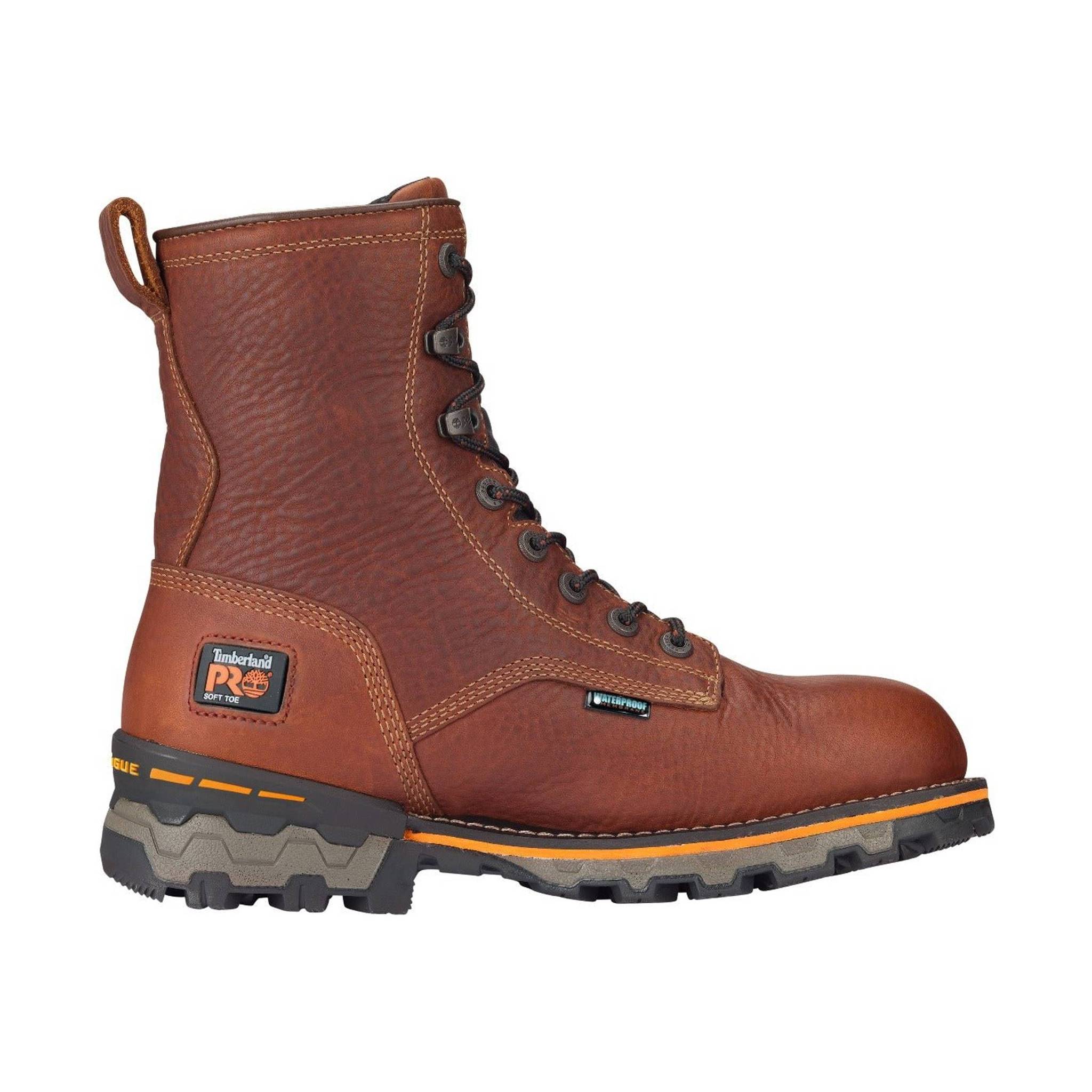 Timberland Pro Men's 8 Inch Boondock Lace Up Soft Toe Waterproof Work Boot - Brown by Lenny's Shoe & Apparel