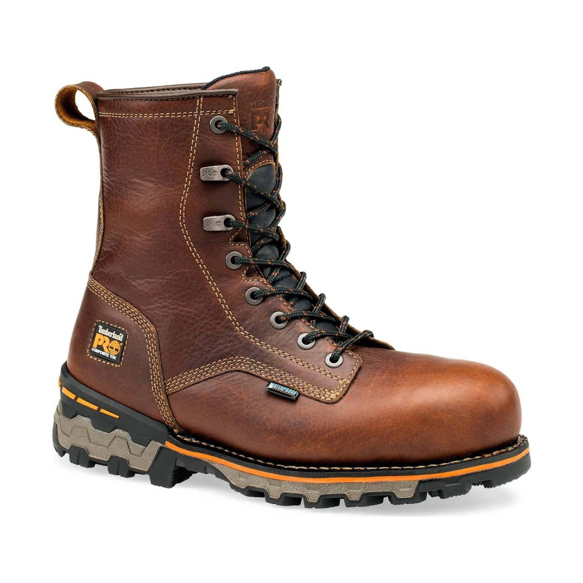 Timberland Pro Men's 8 Inch Boondock Comp Safety Toe Waterproof Work Boots - Brown by Lenny's Shoe & Apparel
