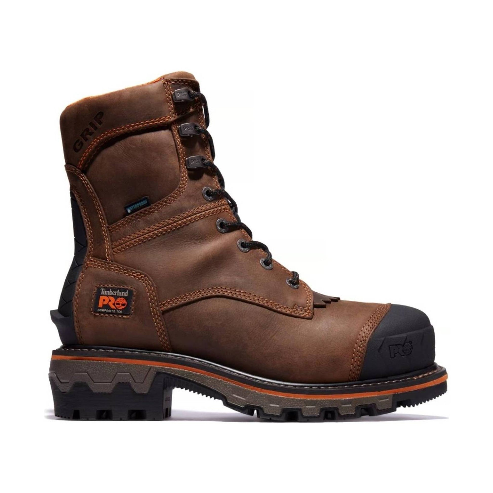 Timberland Pro Men's Boondock HD Logger Composite Toe Work Boot - Mocha Full-Grain by Lenny's Shoe & Apparel