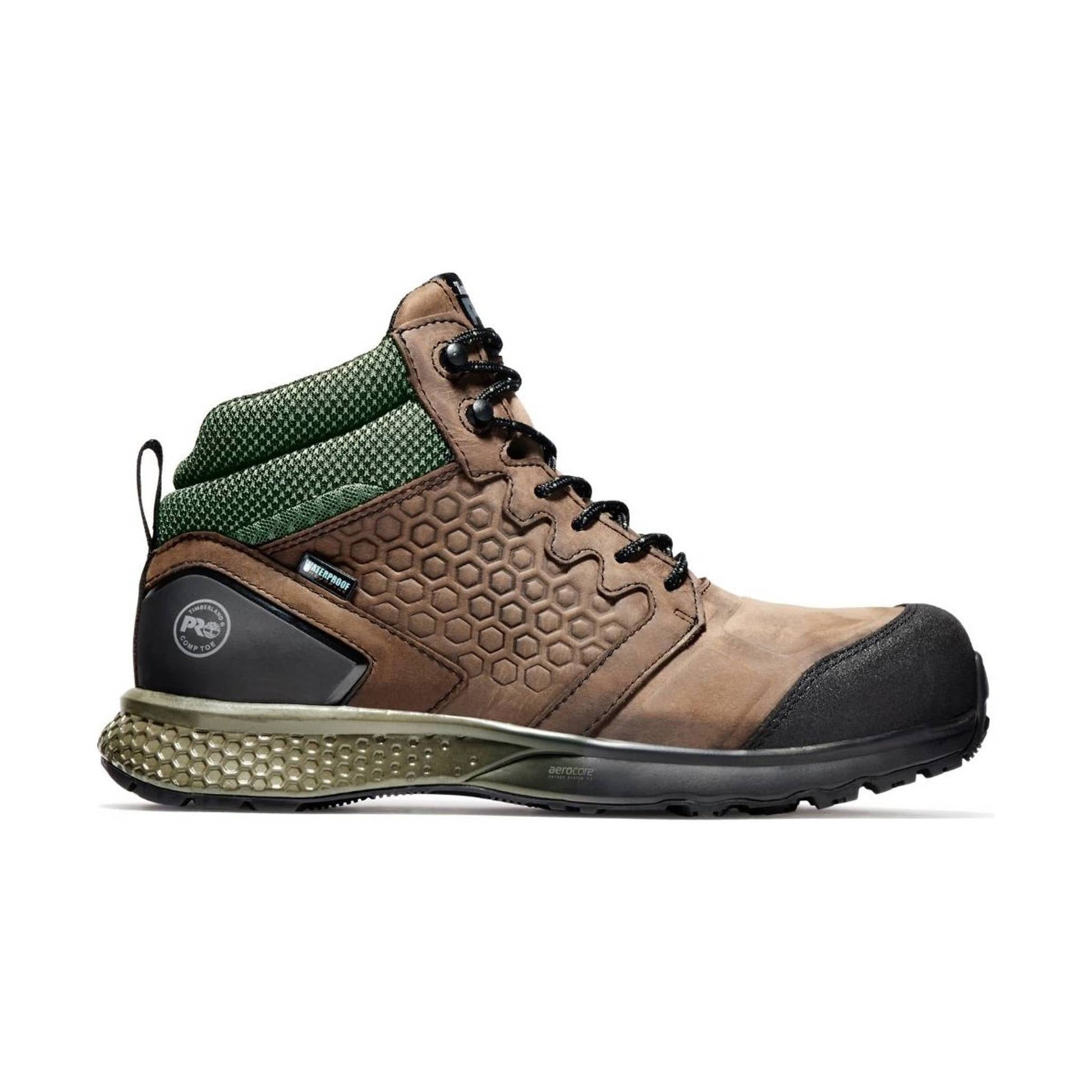Timberland Pro Men's Reaxion Mid Composite Toe Work Boot - Brown Full-Grain/Green by Lenny's Shoe & Apparel