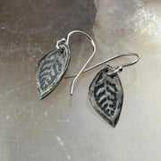 Tiny Leaf Earrings in Sterling Silver