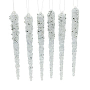 Glittered Icicles Ornaments, 6-Piece Box Set