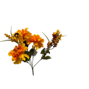 12 inch Faux Mixed Marigolds With Berries Bush