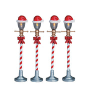 Santa Hat Street Light - 4 Piece Set