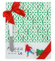 Christmas Glass Cutting Board with Spreader