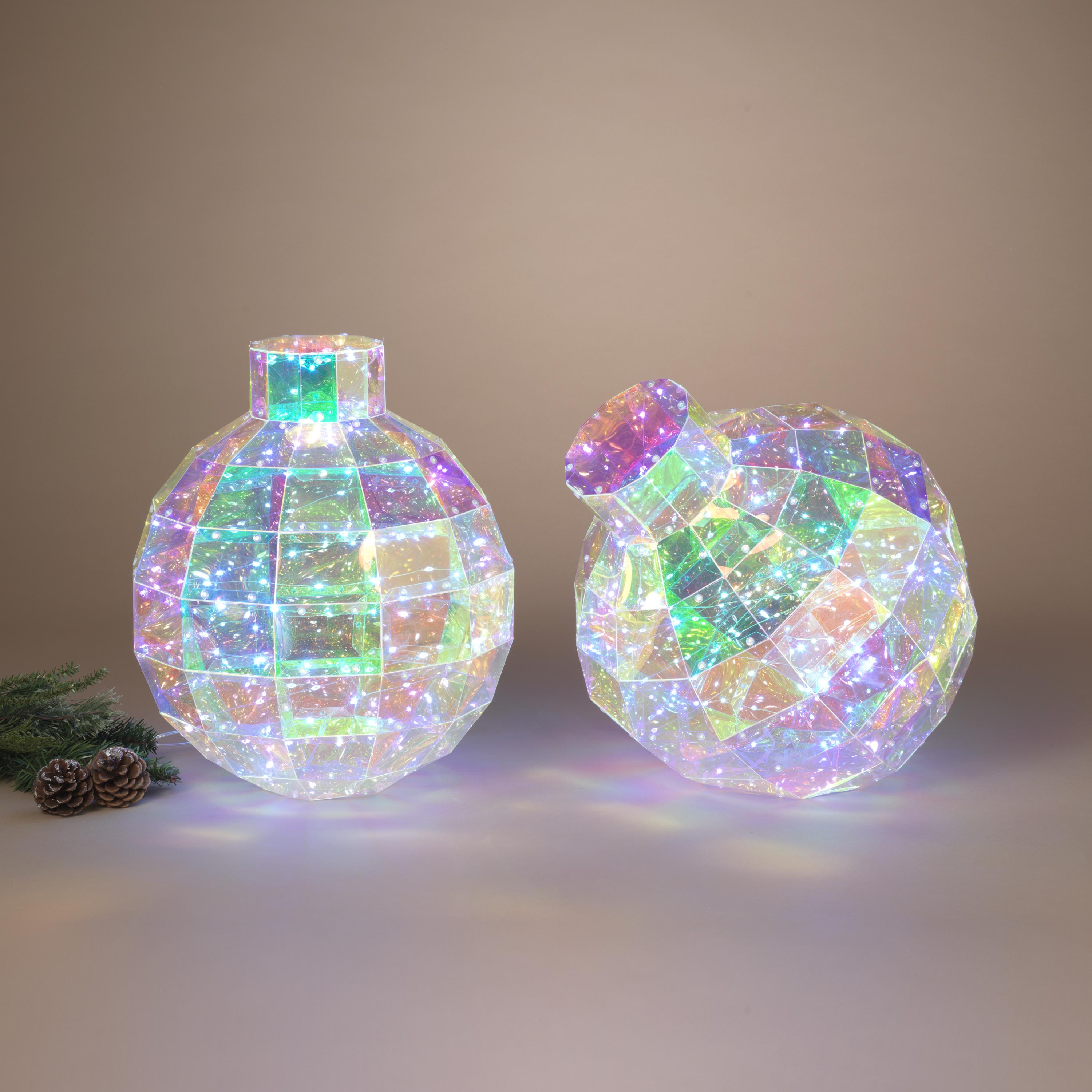Holographic Holiday Ornament – 9" USB Electric Lighted Sphere -