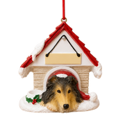 Ceramic Doghouse Ornament - Sheltie