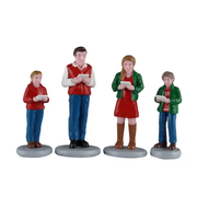 Voices Raised in Harmony: Caroling Family - 4 Piece Set
