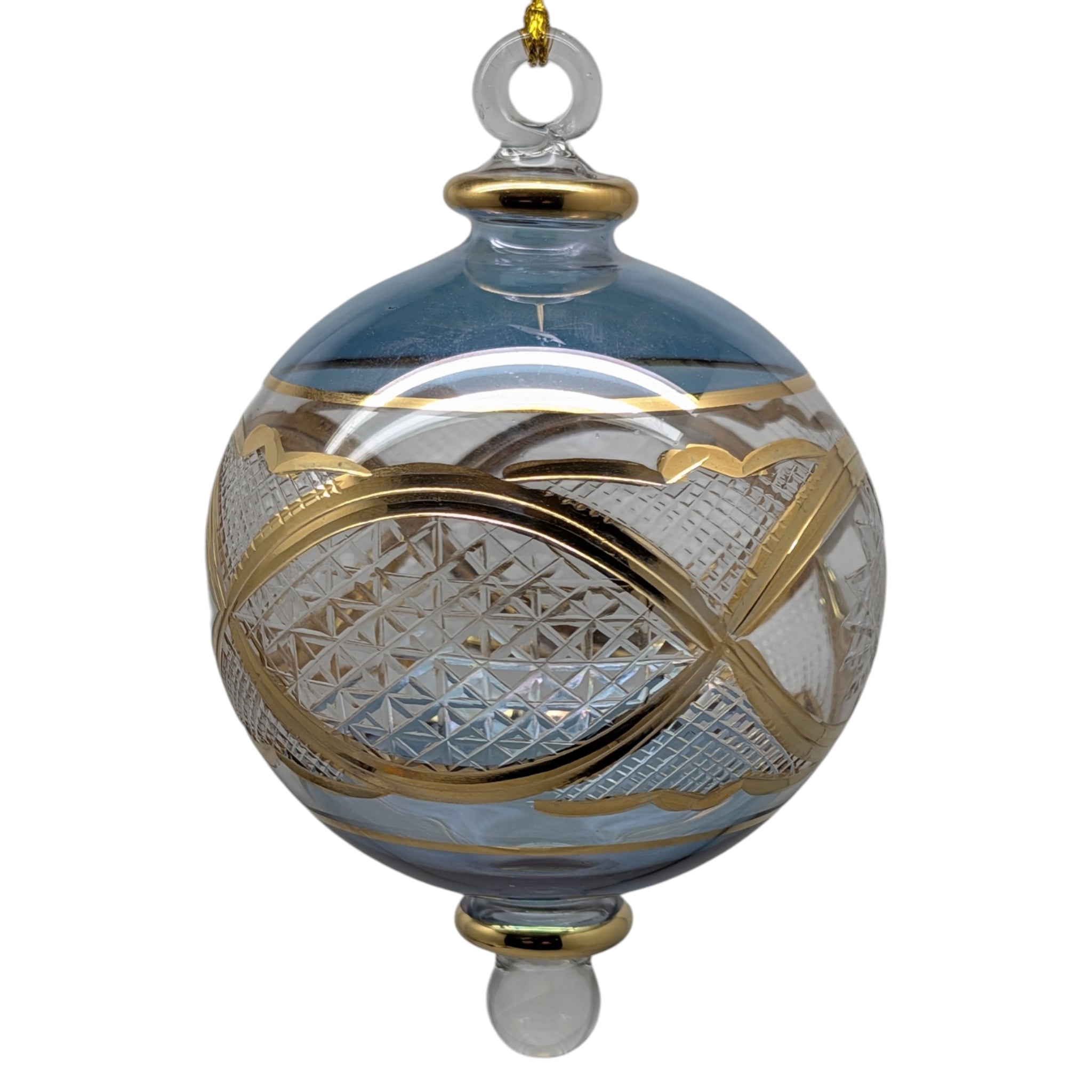 Sapphire Grandeur Blue Ball with Gold Elegance
