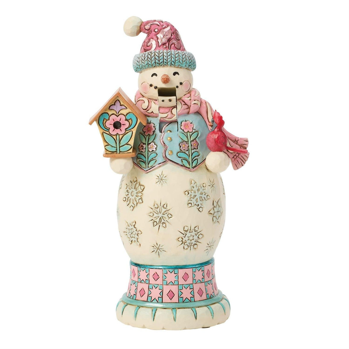 Snowman Nutcracker Figurine Pastel