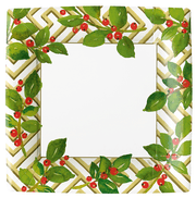 Holly And Fretwork White  - Dinner Plate