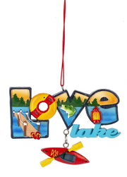 Love Lake Kayak Ornament
