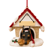 Ceramic Doghouse Ornament - Miniature Pinscher