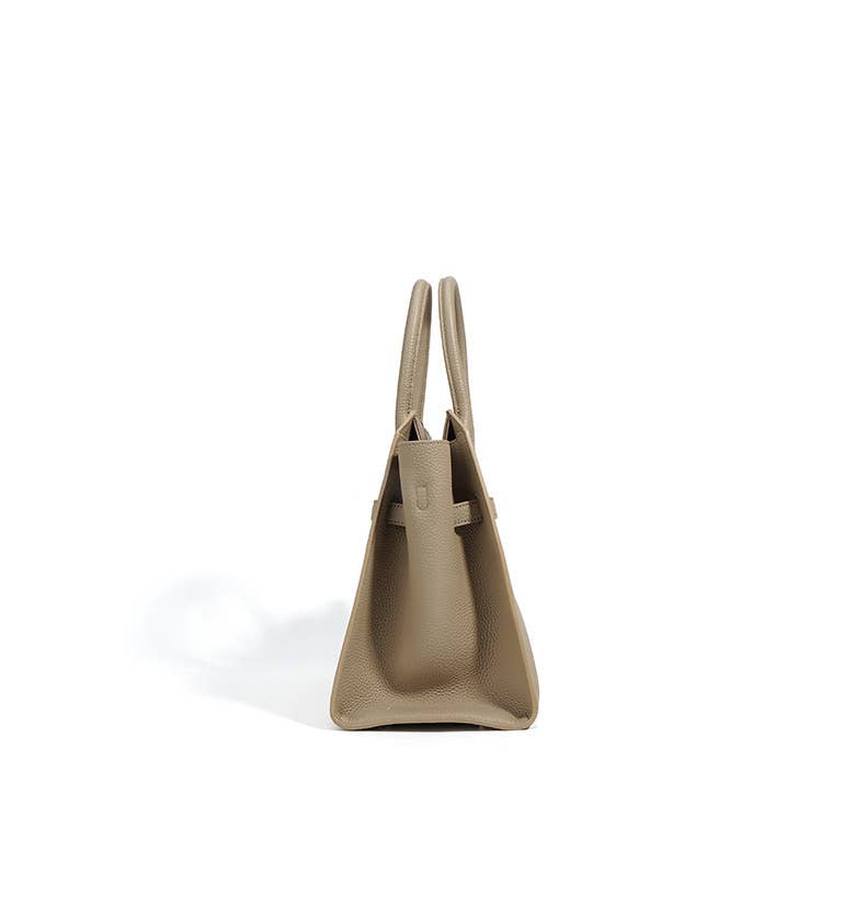 Top Handle Metallic Lock Boston Bag Shoulder Bag by elliparr