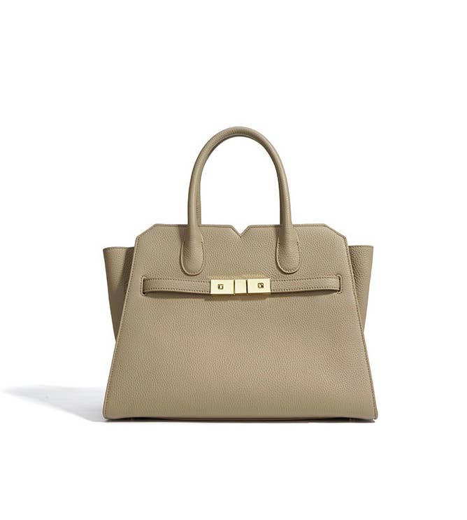 Top Handle Metallic Lock Boston Bag Shoulder Bag by elliparr