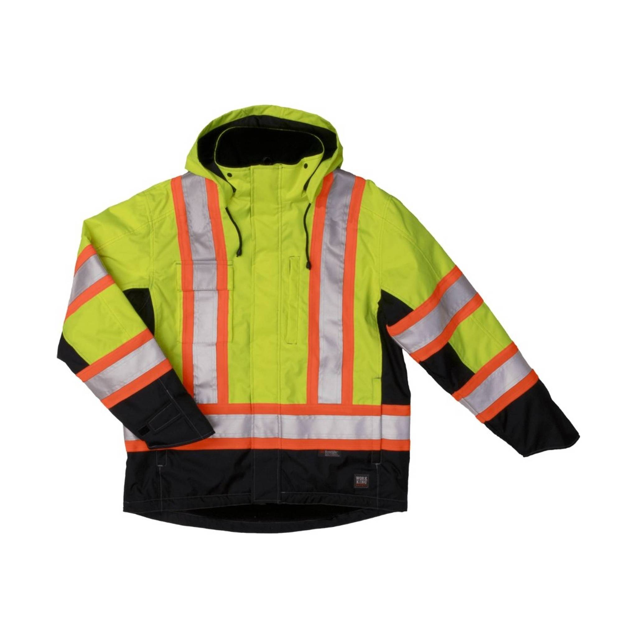 Tough Duck Men's Fleece Lined Safety Jacket - Fluorescent Green by Lenny's Shoe & Apparel
