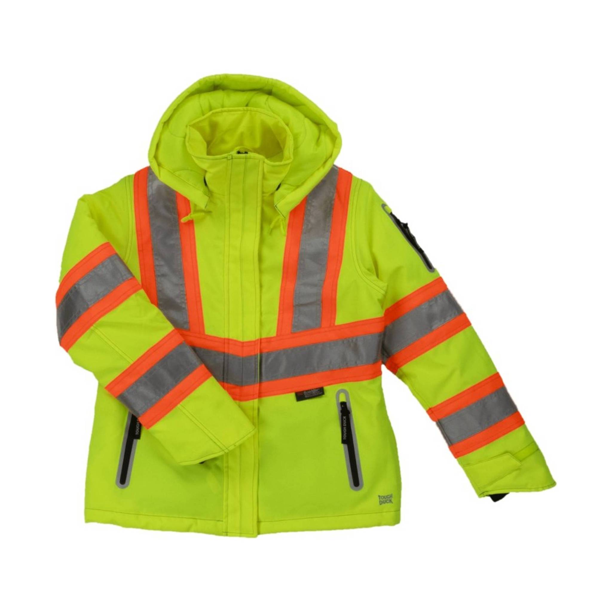 Tough Duck Women's Insulated Flex Safety Jacket - Fluorescent Green by Lenny's Shoe & Apparel