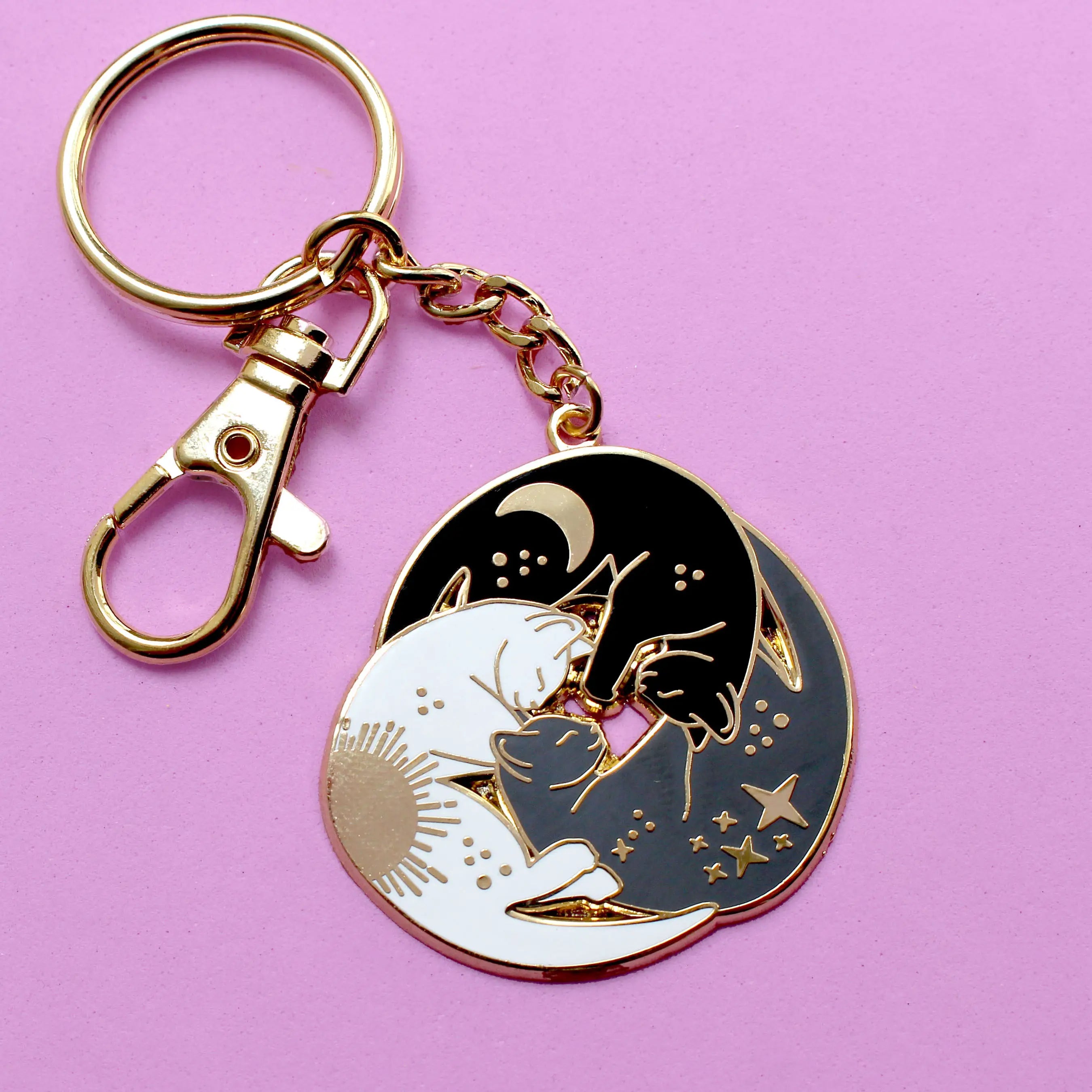 Glitter Punk Enamel Key Chains