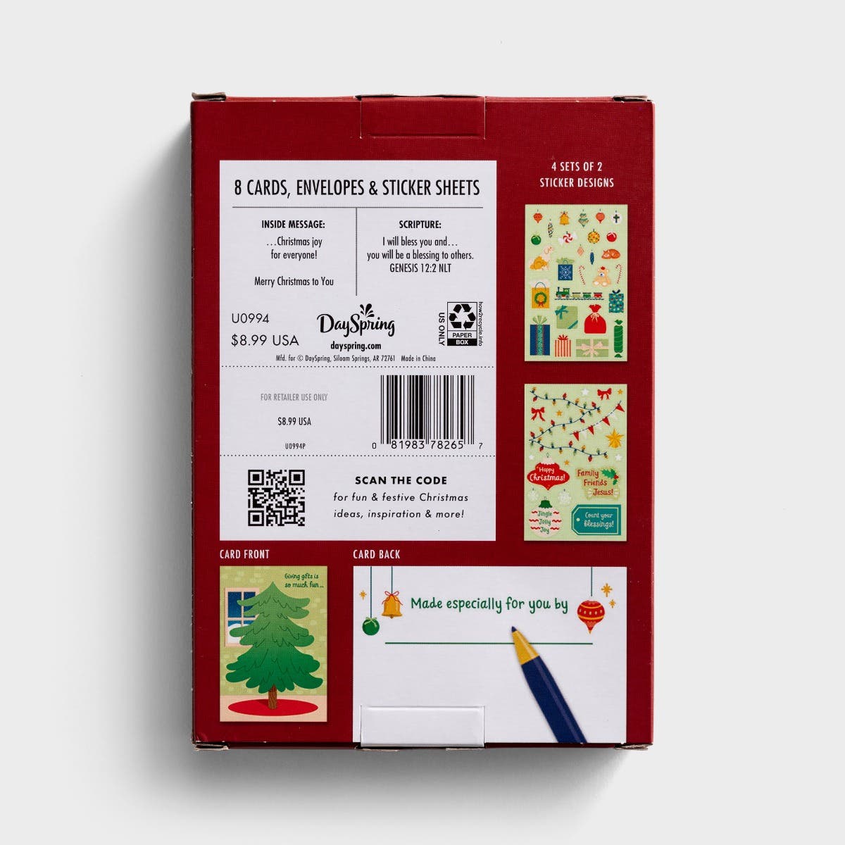 Create Your Own Christmas Tree Cards -8 Christmas Boxed Cards