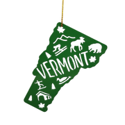 Cutout Metal Vermont Ornament