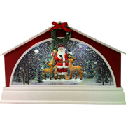 Santa and Reindeer Water Globe